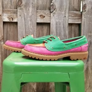 Bright Colorblock Thick Sole Boat Shoes